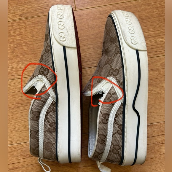 Gucci Monogram Platform Loafers Brown Slip-On Shoes - Picture 4 of 11